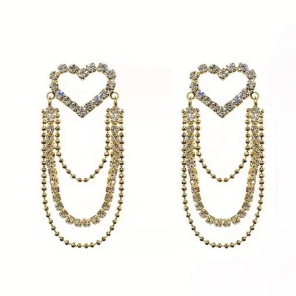Heart Chain Earrings N1983